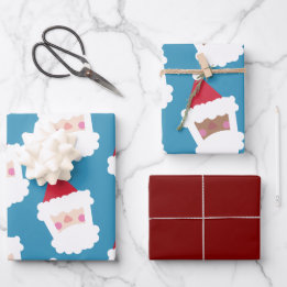 Hoja De Papel De Regalo Cute Santa y Black Stanta surtidos