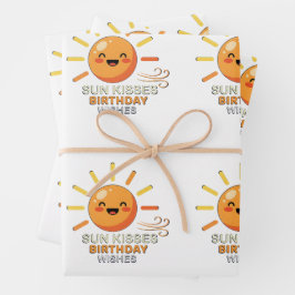 Hoja De Papel De Regalo Cute Smiling Sun Birthday Wishes Wrapping Paper 
