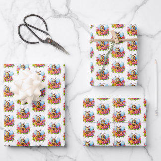 Hoja De Papel De Regalo Cute tiled baby girl bee pattern
