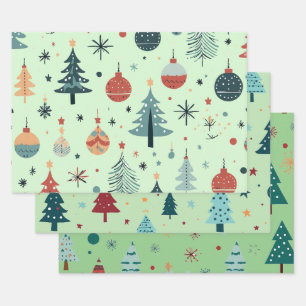 Hoja De Papel De Regalo Cute Trees Navidades Holiday Winter Coordination