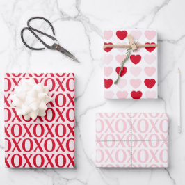 Hoja De Papel De Regalo Cute Valentine Day XOXO Red And Pink
