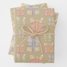 Cute Vintage Navidad Regalos pintados a mano