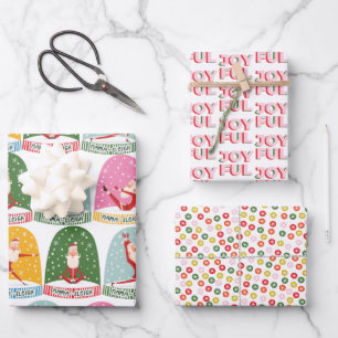 Hoja De Papel De Regalo Cute Yoga Santa NamaSleigh Joyful Berries