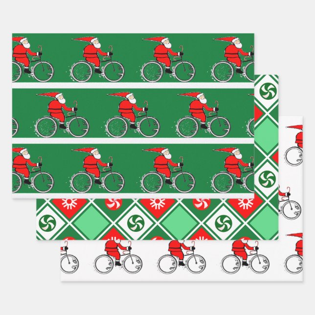 Hoja De Papel De Regalo Cycling Bicycle Holiday Gift Wrapping Paper (Set)