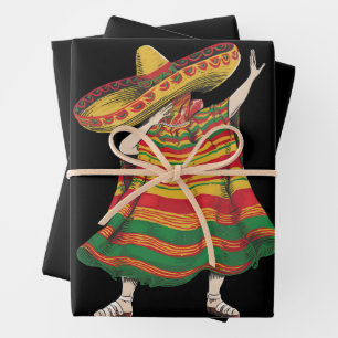 Hoja De Papel De Regalo Dabbing Mexican Poncho Cinco De Mayo Fiesta Fiesta