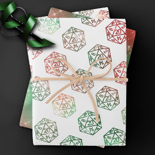 Hoja De Papel De Regalo Dados de RPG Juguete Retro de Navidad para Jugad