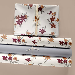 Hoja De Papel De Regalo Dainty Gold Maroon Floral Decoupage Gift