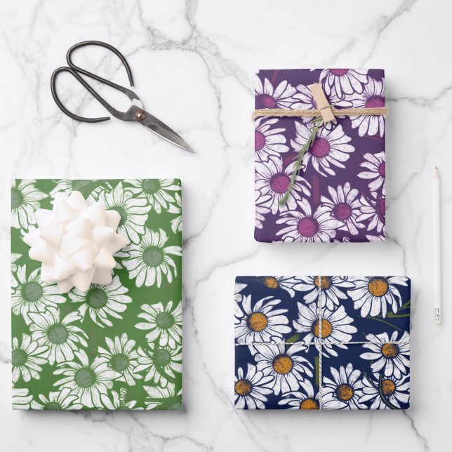 Hoja De Papel De Regalo Daisies (Anverso)