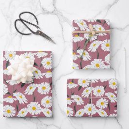 Hoja De Papel De Regalo Daisies en rosa