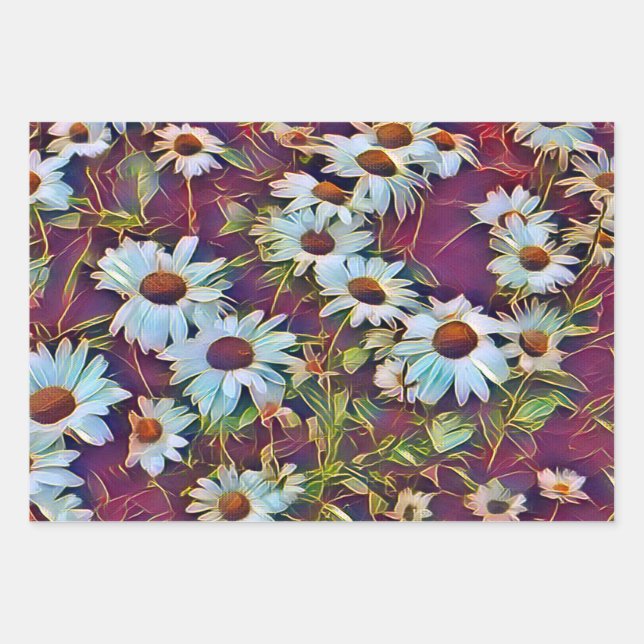 HOJA DE PAPEL DE REGALO DAISY FLOWERS (Anverso)
