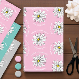Hoja De Papel De Regalo Daisy Happy Birthday Colorous Flower