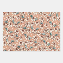 Hoja De Papel De Regalo Daisy Ladybug y Checkerboard