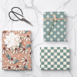 Hoja De Papel De Regalo Daisy Ladybug y Checkerboard