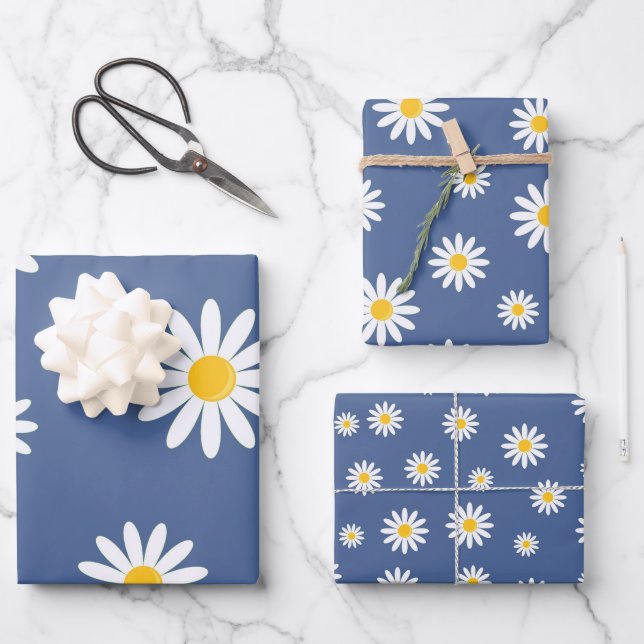 Hoja De Papel De Regalo Daisy Meadows Blue (Anverso)