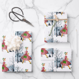 Hoja De Papel De Regalo Dama de la Vintage de 1950