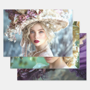 Hoja De Papel De Regalo Damas Flapper Vintage del Sur Decoupage