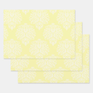 Hoja De Papel De Regalo Damasco de artesanía del sur de Cream