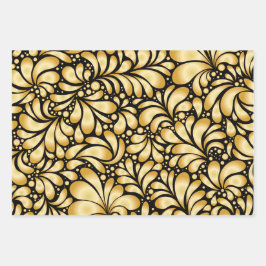 Hoja De Papel De Regalo Damask Gold & Black Wrapping paper 3 sheets set