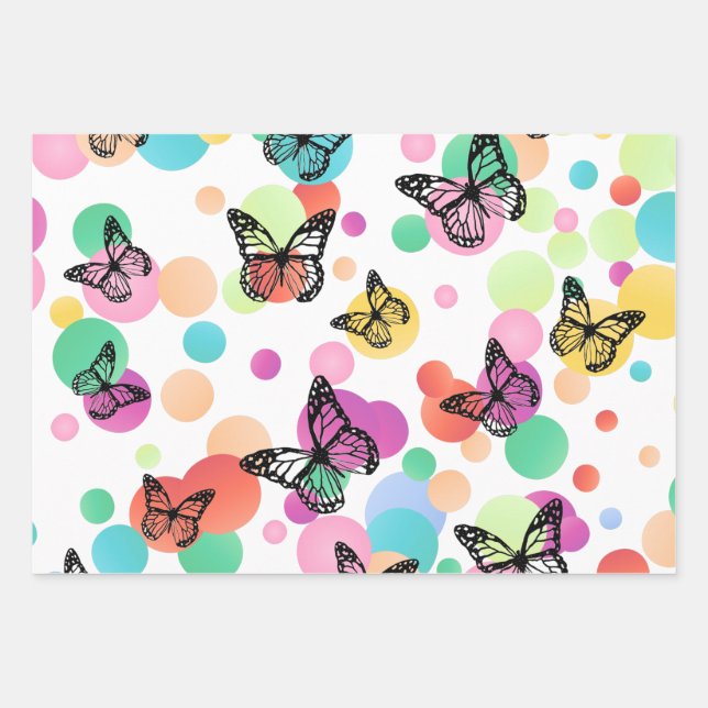 Hoja De Papel De Regalo Dance butterflies Garden (Anverso)
