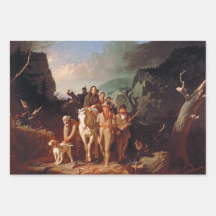 Hoja De Papel De Regalo Daniel Boone escoltando colonos