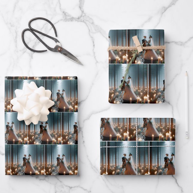 Hoja De Papel De Regalo Danza Boda de Halloween (Anverso)