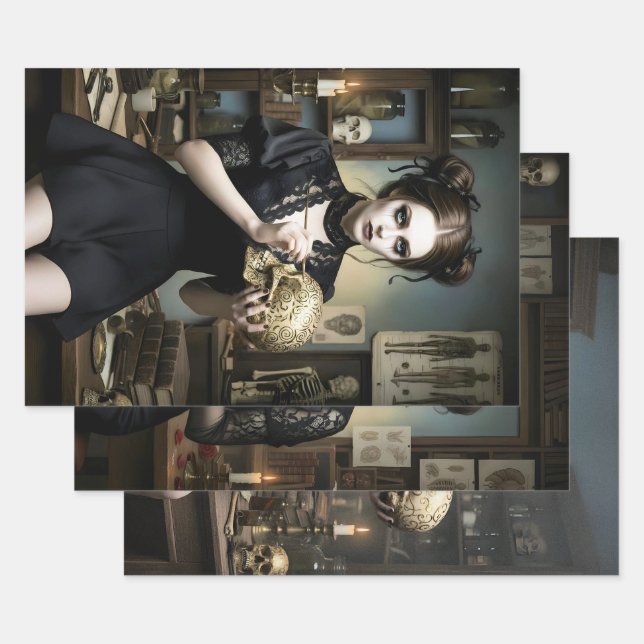 Hoja De Papel De Regalo Dark Romantic Gothic Design (Set)