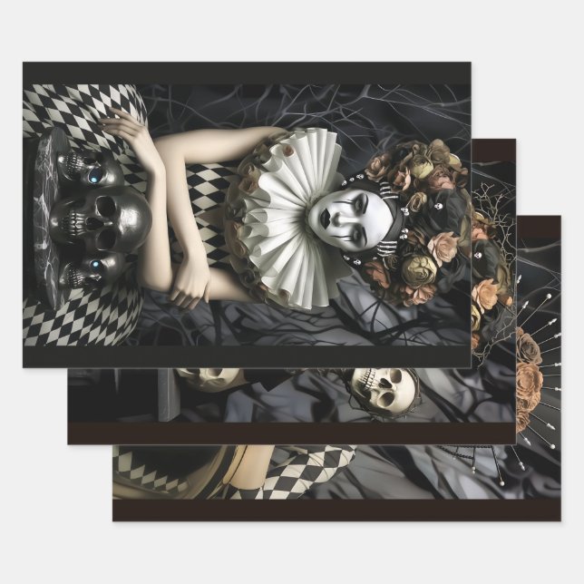 Hoja De Papel De Regalo Dark Romantic Gothic Design (Set)