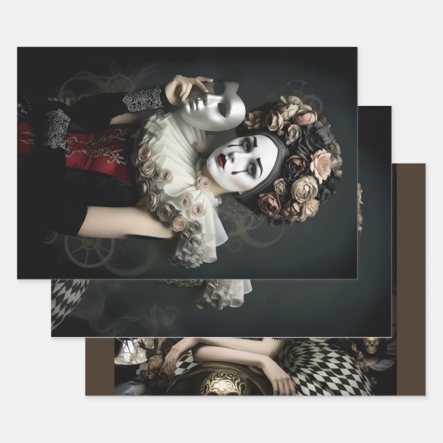 Hoja De Papel De Regalo Dark Romantic Gothic Design (Set)