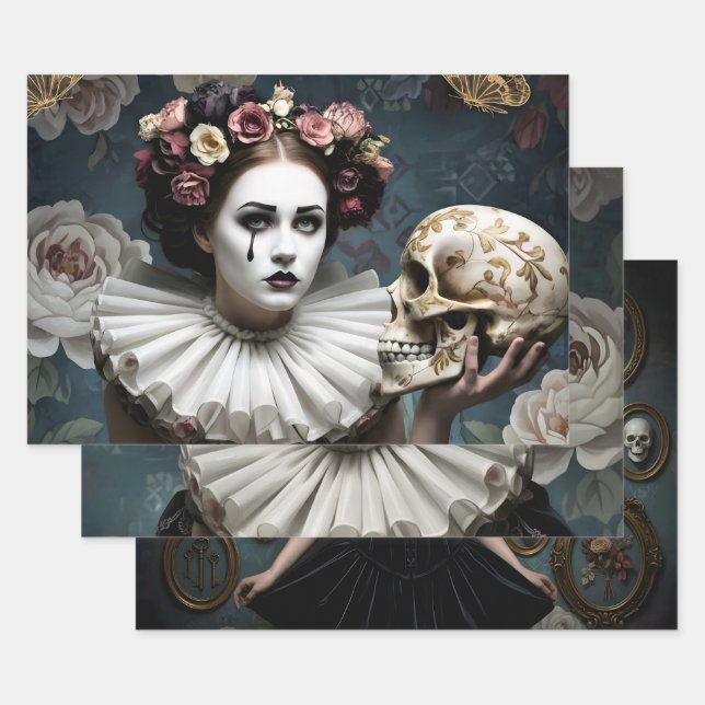 Hoja De Papel De Regalo Dark Romantic Gothic Design (Set)