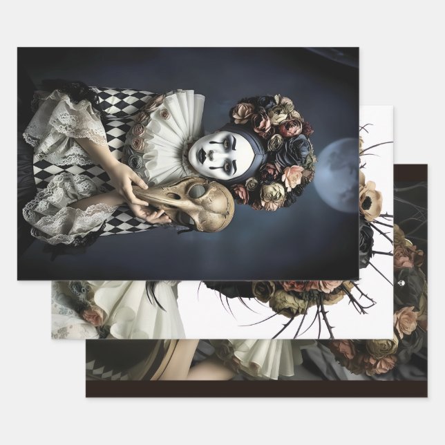 Hoja De Papel De Regalo Dark Romantic Gothic Design (Set)