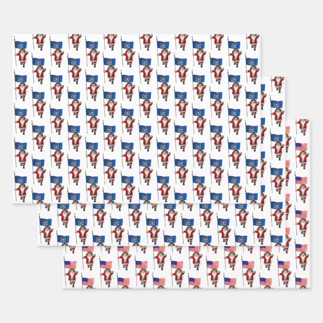 Hoja De Papel De Regalo Darling Santa Claus visita Michigan (Set)