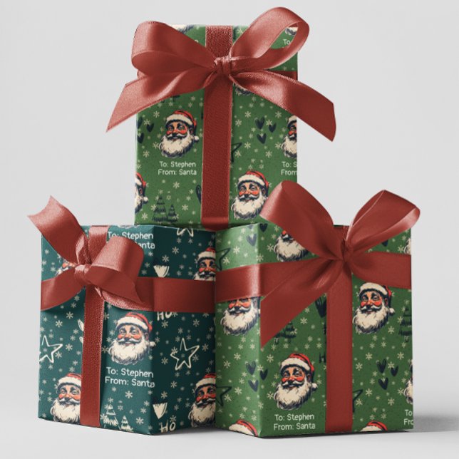 Hoja De Papel De Regalo De los Navidades de Doodles de nombre personalizad (Subido por el creador)