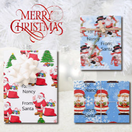 Hoja De Papel De Regalo De Santa a Navidades guapos