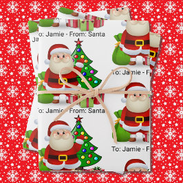 Hoja De Papel De Regalo De Santa Claus al nombre del niño 3