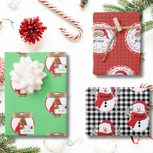 Hoja De Papel De Regalo De Santa Special Delivery Snowman Reindeer