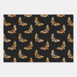 Hoja De Papel De Regalo Death's Head Moth Pattern