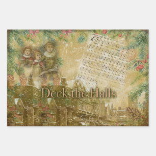 Hoja De Papel De Regalo "Deck the Halls"