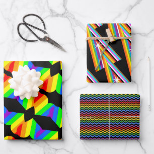 Hoja De Papel De Regalo Declaración mínima de arcoíris