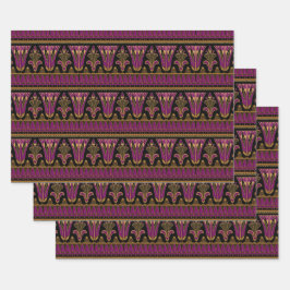 Hoja De Papel De Regalo Decoración Art Deco morado y dorado