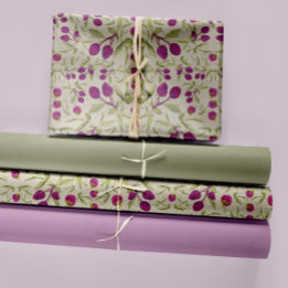 Hoja De Papel De Regalo Decoración de color de las Berries de verano