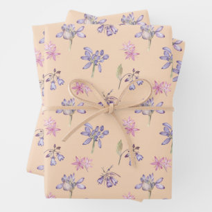Hoja De Papel De Regalo Decoración de Fiestas florales de flores silvestre