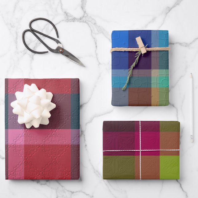 Hoja De Papel De Regalo  Decorative Plaid (Anverso)
