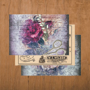 Hoja De Papel De Regalo Decoupage de variedad de cosecha efímera