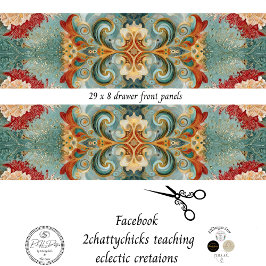 Hoja De Papel De Regalo Decoupage Drawer Front 29x8 Mixed Media 