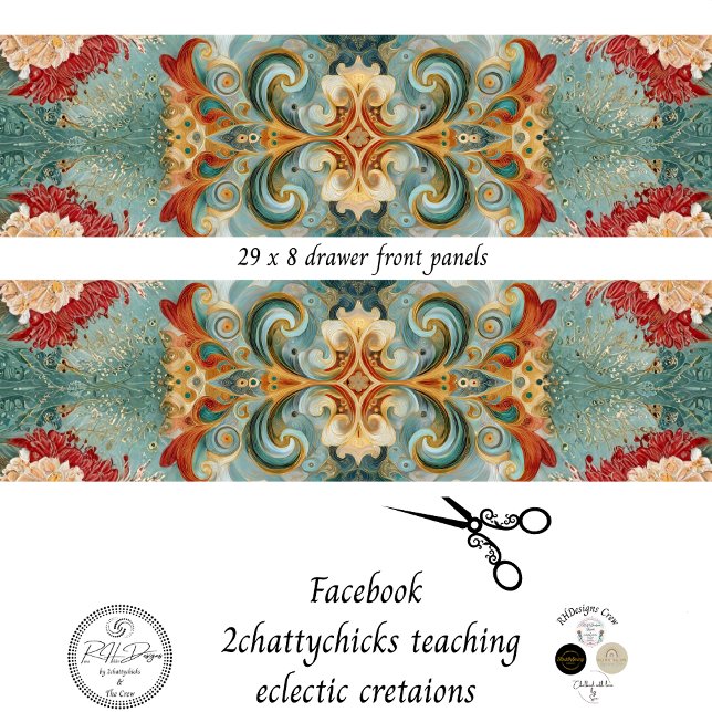 Hoja De Papel De Regalo Decoupage Drawer Front 29x8 Mixed Media  (Subido por el creador)