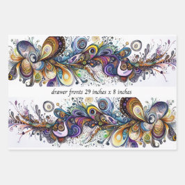 Hoja De Papel De Regalo Decoupage Drawer Front 29x8 Teardrop Motif Vibrant