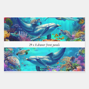 Hoja De Papel De Regalo Decoupage envolvente 3 Cajonera de delfines de Sea