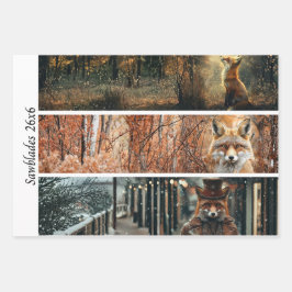 Hoja De Papel De Regalo Decoupage Fox Forest Scenes Handsaw Panels 