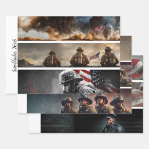 Hoja De Papel De Regalo Decoupage Orgullosos Bomberos Bandera Americana 