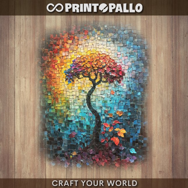 Hoja De Papel De Regalo Decoupage - Tiled ceramic dreamlike tree -  (Subido por el creador)